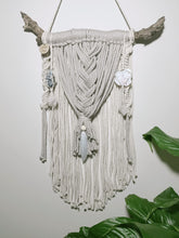 Load image into Gallery viewer, Clear Quartz - Lepidolite - Agate Geode Macrame Wall Hanging