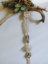 Load image into Gallery viewer, Selenite - Clear Quartz - Mica Blade and Labradorite Floral Wall Strand

