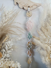 Load image into Gallery viewer, Rose Quartz - Aventurine - Amazonite - Calcite Moon Line Art Wall Hanging

